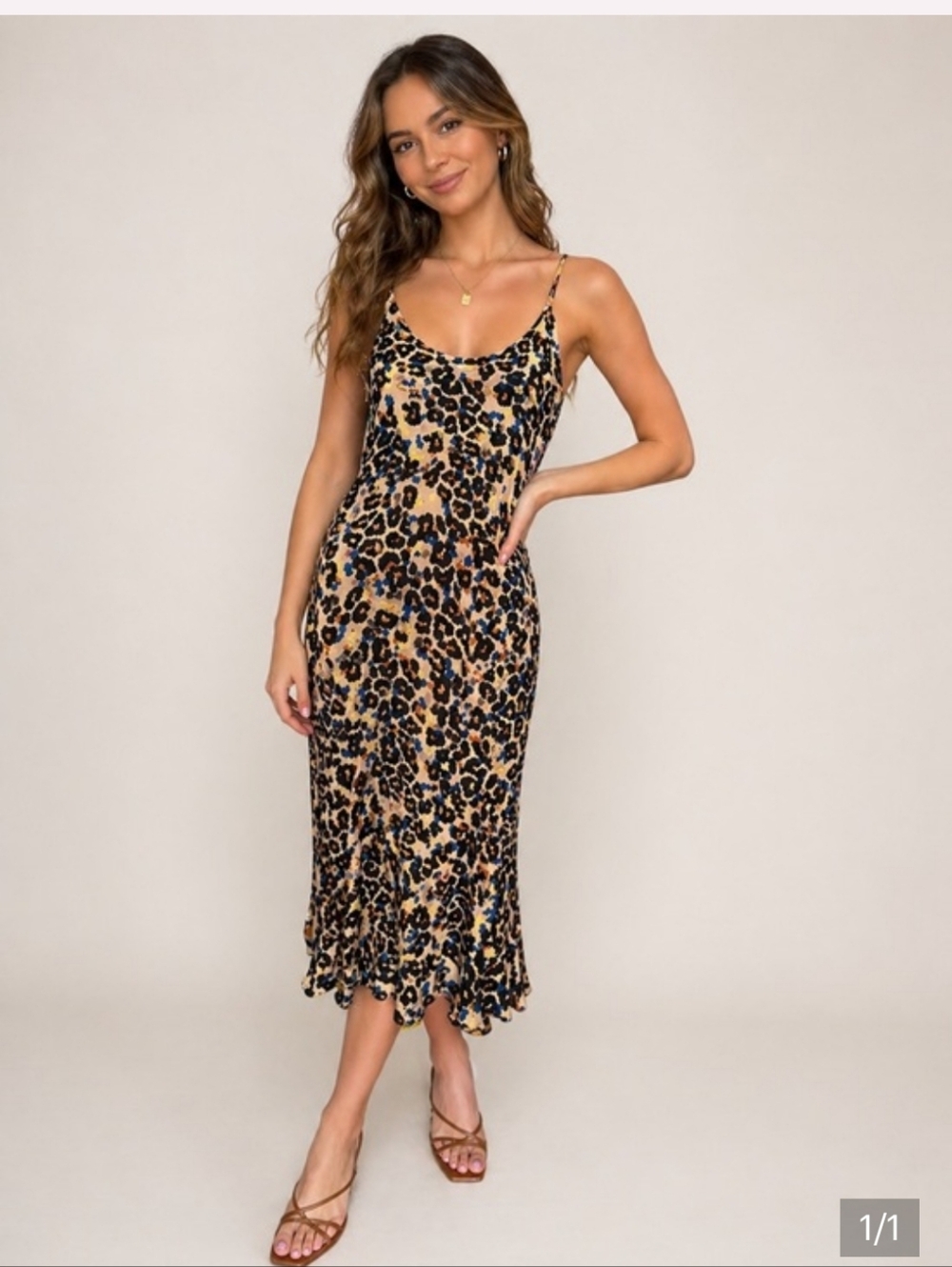 Munthe Maxi Slip Dress Leopard Print